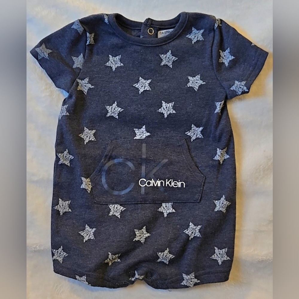Calvin Klein Navy Star Baby Romper